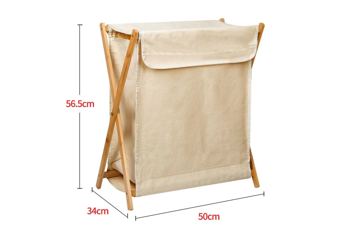 JEOBEST Wäschekorb Bambus Klappbar Beige - Bild 5