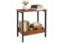 JEOBEST Beistelltisch Modern Braun Metallgestell Bild 2