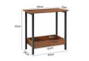 JEOBEST Beistelltisch Modern Braun Metallgestell Bild 4