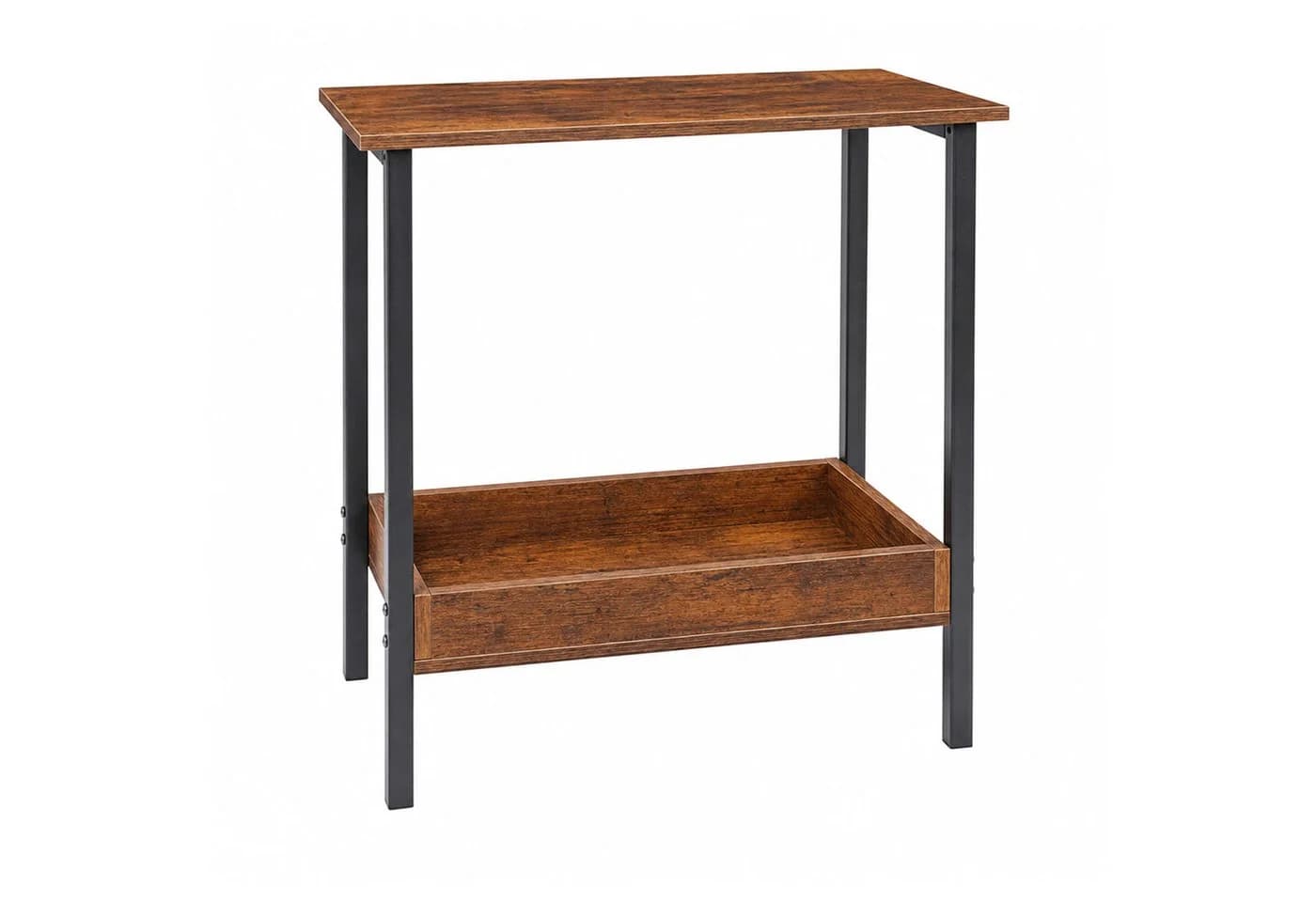 JEOBEST Beistelltisch Modern Braun Metallgestell - Bild 5