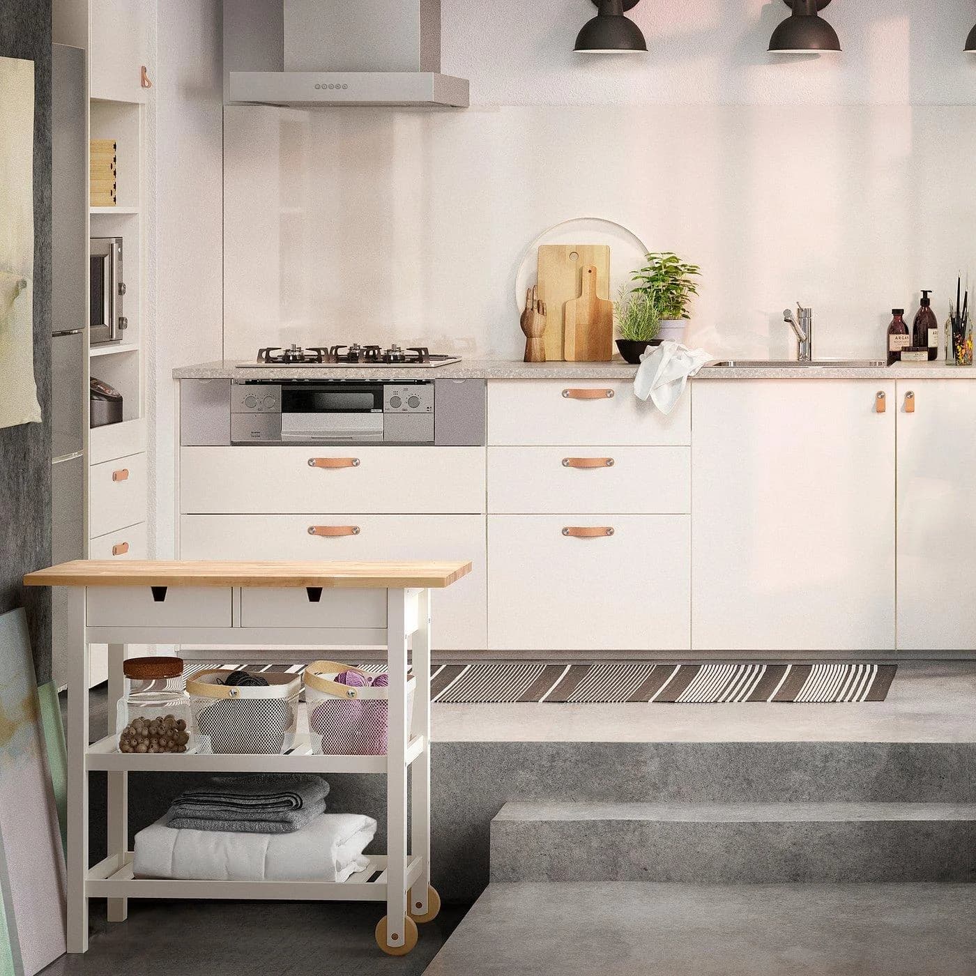 IKEA FÖRHÖJA Servierwagen Weiß Birke