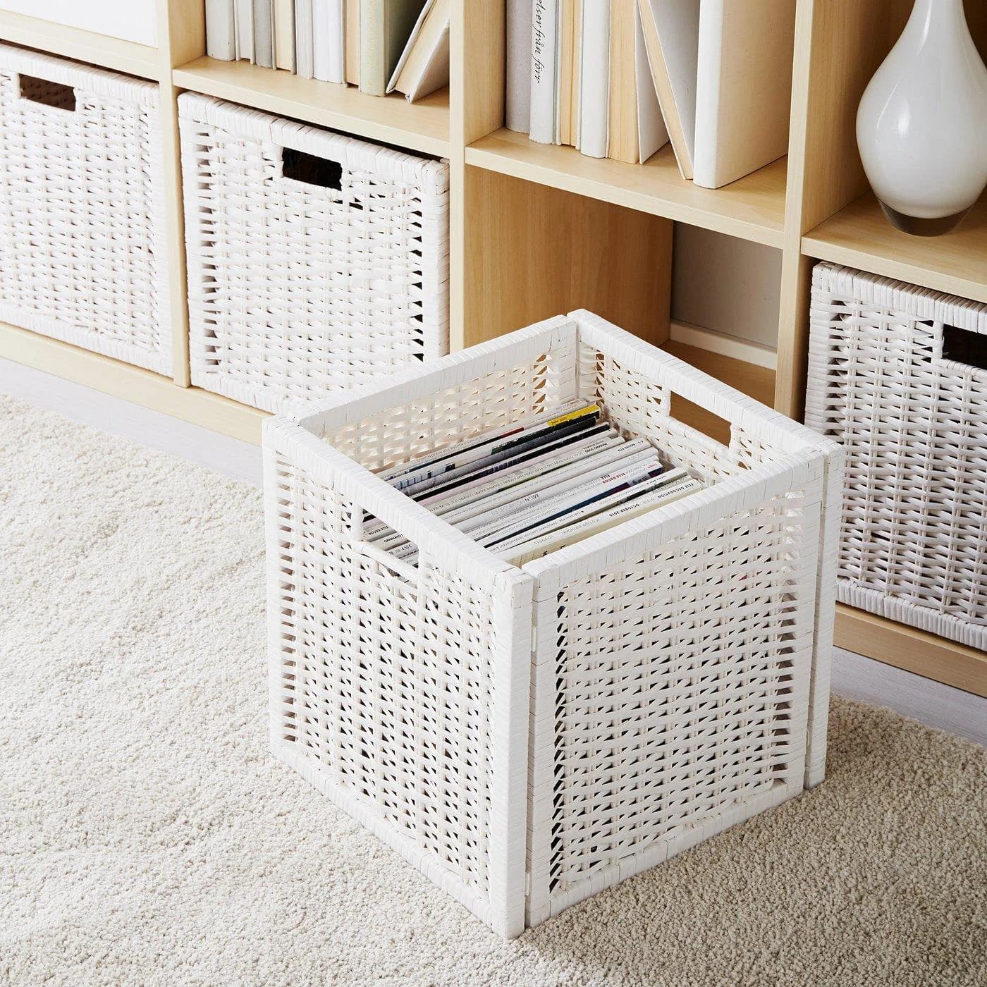IKEA BRANÄS Korb Weiß Rattan
