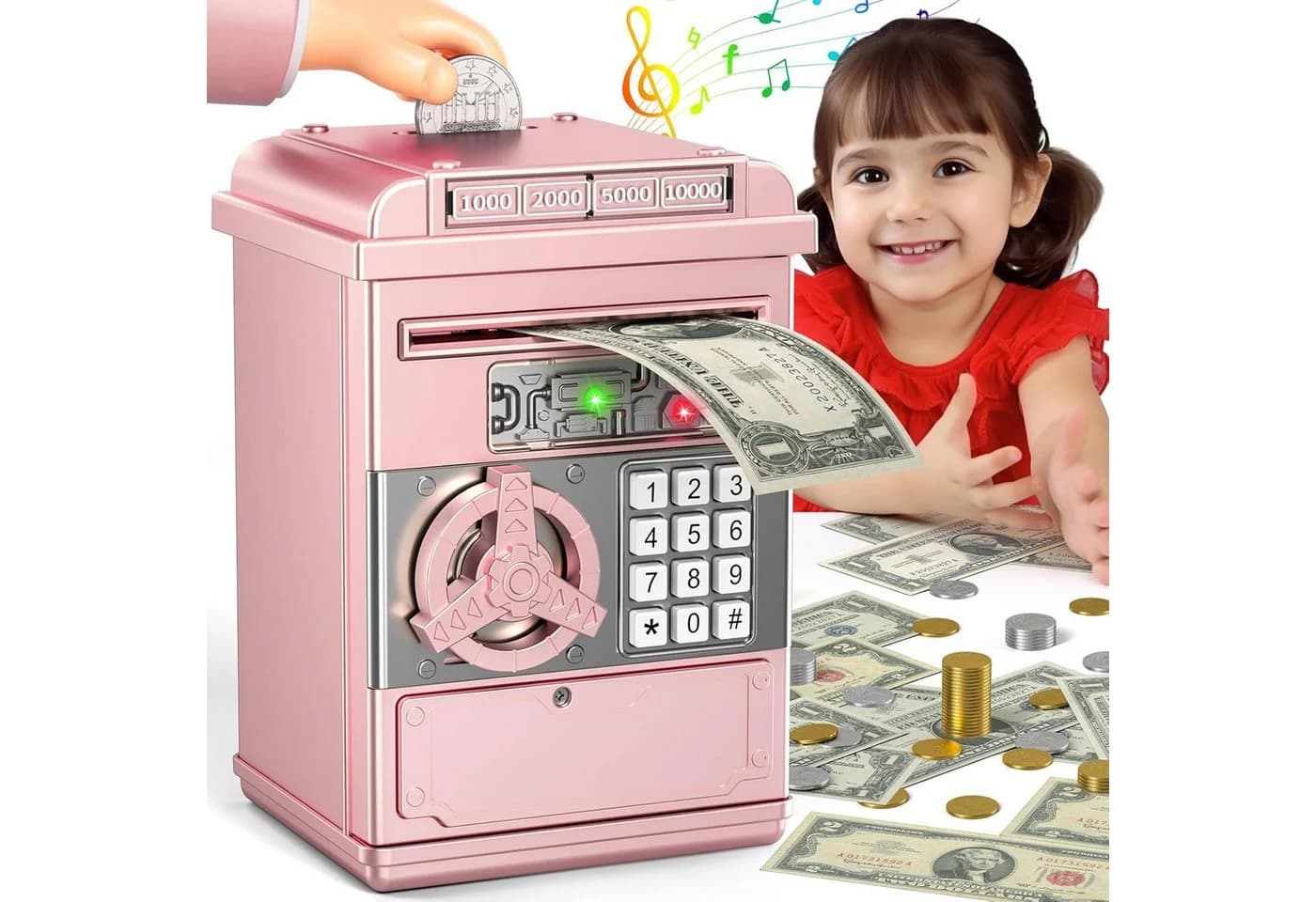 LA CUTE Elektronische Spardose Roségold mit Passwort und Geldeinzug - Bild 2