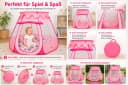 SELONIS Kinder Spielzelt Rosa 105x90 cm Bild 5