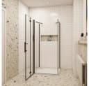 duschspa Komplettdusche 195 cm Schwarz U-Form Duschkabine Bild 1