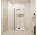 duschspa Komplettdusche 195 cm Schwarz U-Form Duschkabine Bild 2