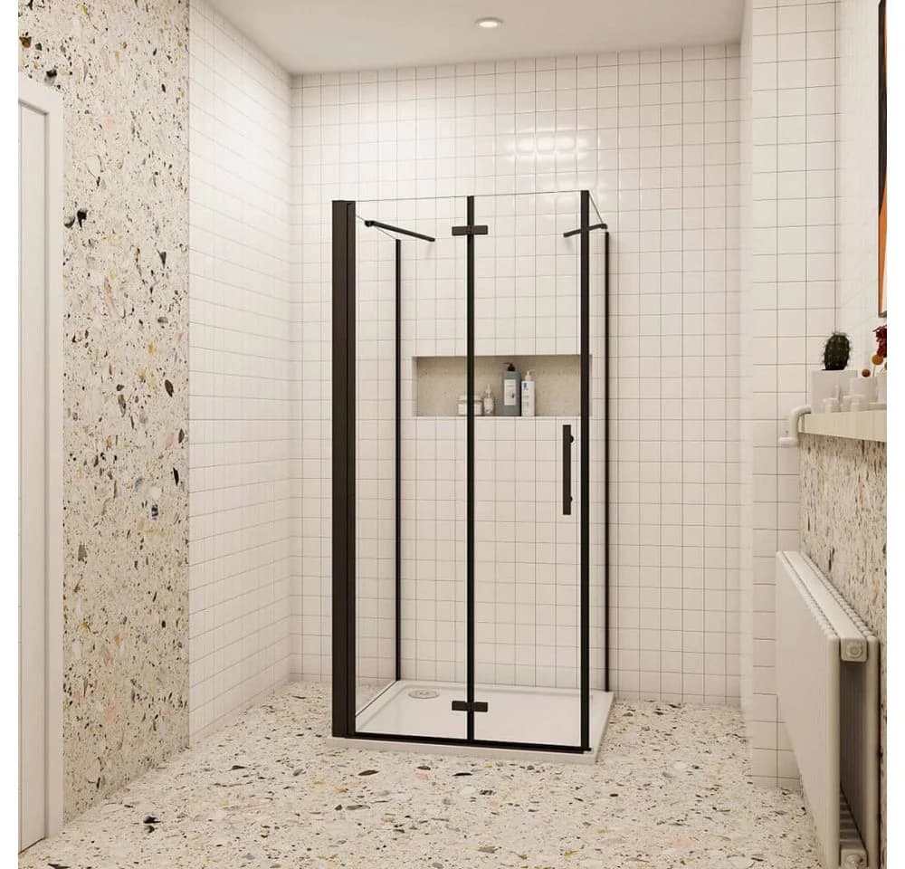 duschspa Komplettdusche 195 cm Schwarz U-Form Duschkabine - Bild 2