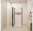 duschspa Komplettdusche 195 cm Schwarz U-Form Duschkabine Bild 3