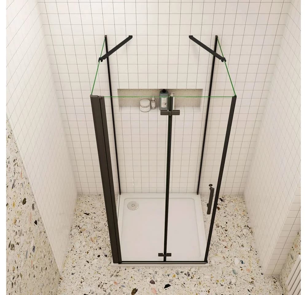 duschspa Komplettdusche 195 cm Schwarz U-Form Duschkabine - Bild 4