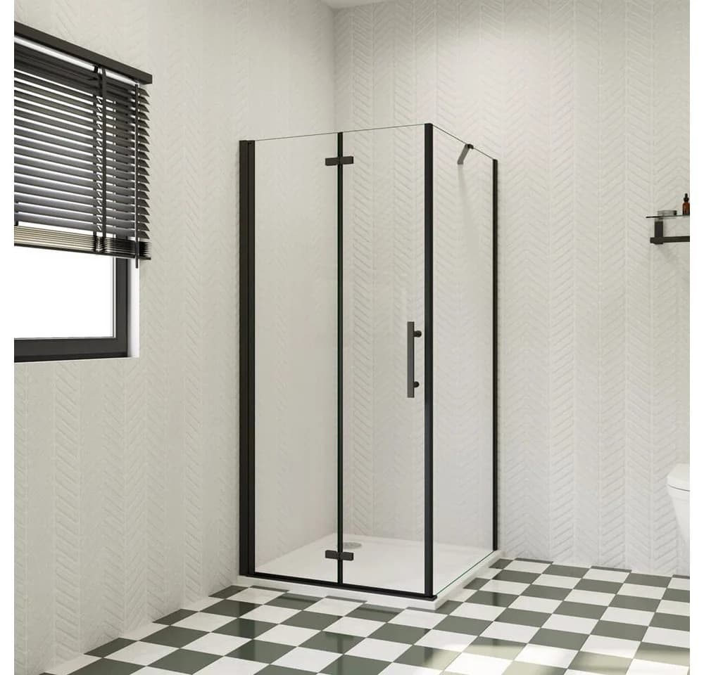 duschspa Eckdusche 185cm Nano Glas Schwarz Einscheibensicherheitsglas - Bild 2