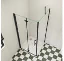 duschspa Eckdusche 185cm Nano Glas Schwarz Einscheibensicherheitsglas Bild 4