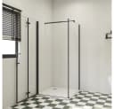 duschspa Eckdusche 185cm ESG Falttür Schwarz Glas Bild 1