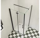 duschspa Eckdusche 185cm ESG Falttür Schwarz Glas Bild 4