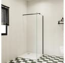 duschspa Duschwand 185cm ESG Nano Glas Schwarz Bild 1