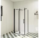 duschspa Komplettdusche 195cm Schwarz U-Form ESG Glas Falttür Bild 2