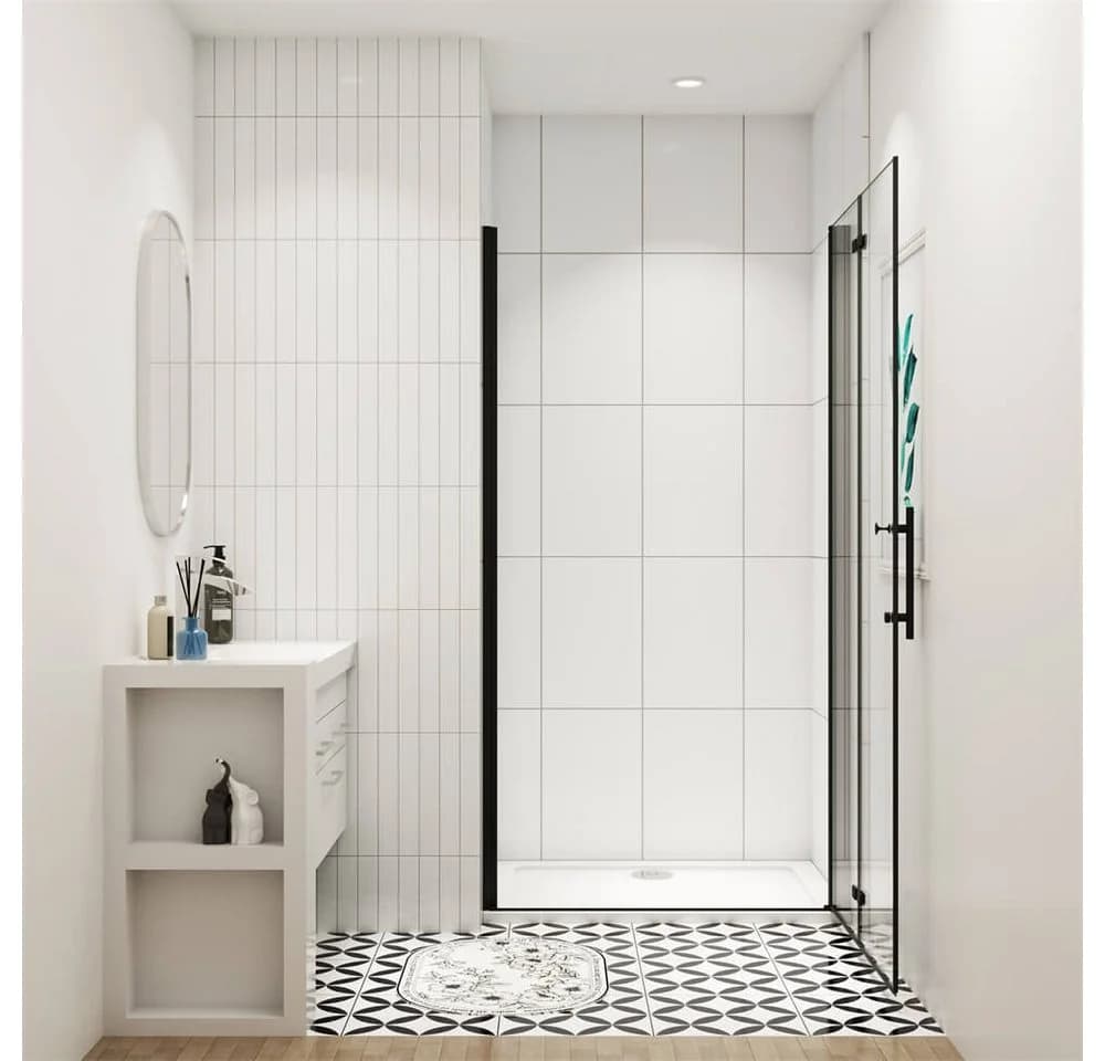 duschspa Dusch-Falttür 185cm ESG Glas Schwarz Aluminium - Bild 3