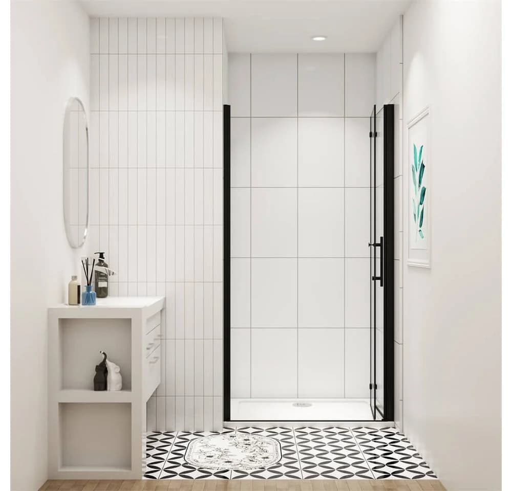 duschspa Dusch-Falttür 185cm ESG Glas Schwarz Aluminium - Bild 4