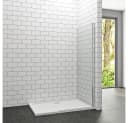 duschspa Duschwand 180cm ESG Drehwand Glaswand Nano Glas Silber Transparent Bild 1