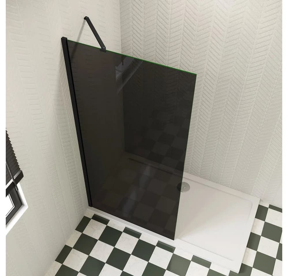 duschspa Duschwand 8mm ESG Sicherheitsglas Schwarz Aluminiumrahmen