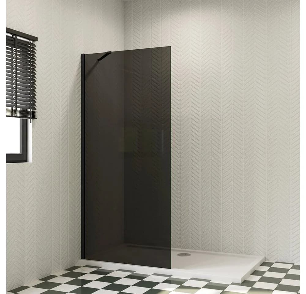 duschspa Duschwand 8mm ESG Sicherheitsglas Schwarz Aluminiumrahmen - Bild 2