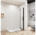duschspa Duschwand 185cm Nano Glas Nischentür schwarz Falttüren Bild 4