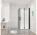 duschspa Eckdusche 185cm ESG Nano Glas Falttür Schwarz Bild 2