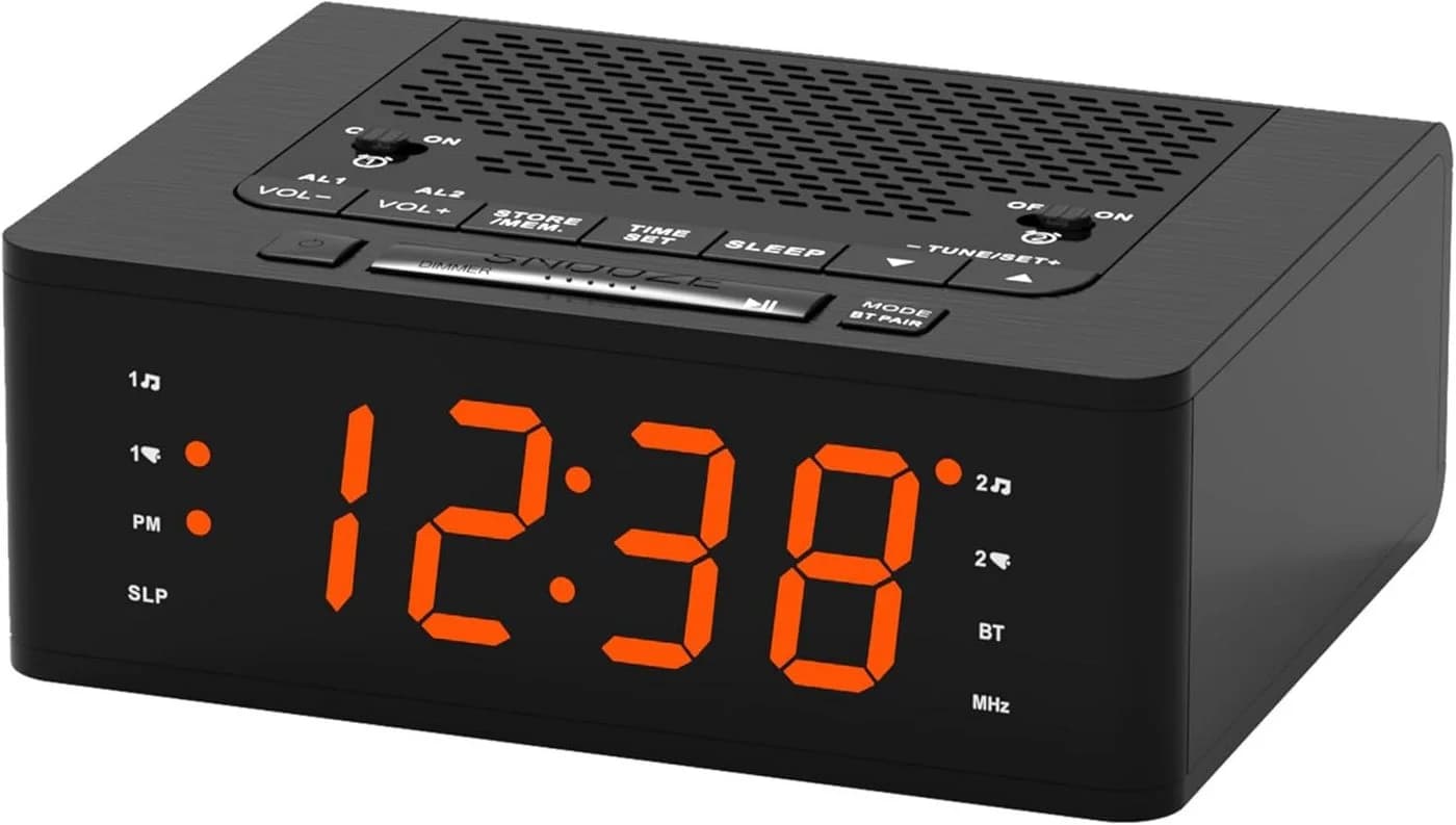 iTOMA Radiowecker Digitaler Bluetooth-Wecker mit FM-Radio, Dual-Alarm & LED-Anzeige - Bild 2