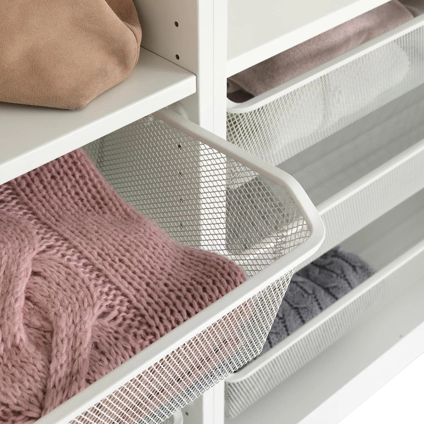 IKEA KOMPLEMENT Netzdrahtkorb mit Auszugschiene Weiß