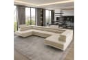 Goldstoff Wohnlandschaft "ASTON" U-Form Beige mit Schlaffunktion & Bettkasten Bild 2