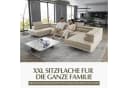 Goldstoff Wohnlandschaft "ASTON" U-Form Beige mit Schlaffunktion & Bettkasten Bild 3