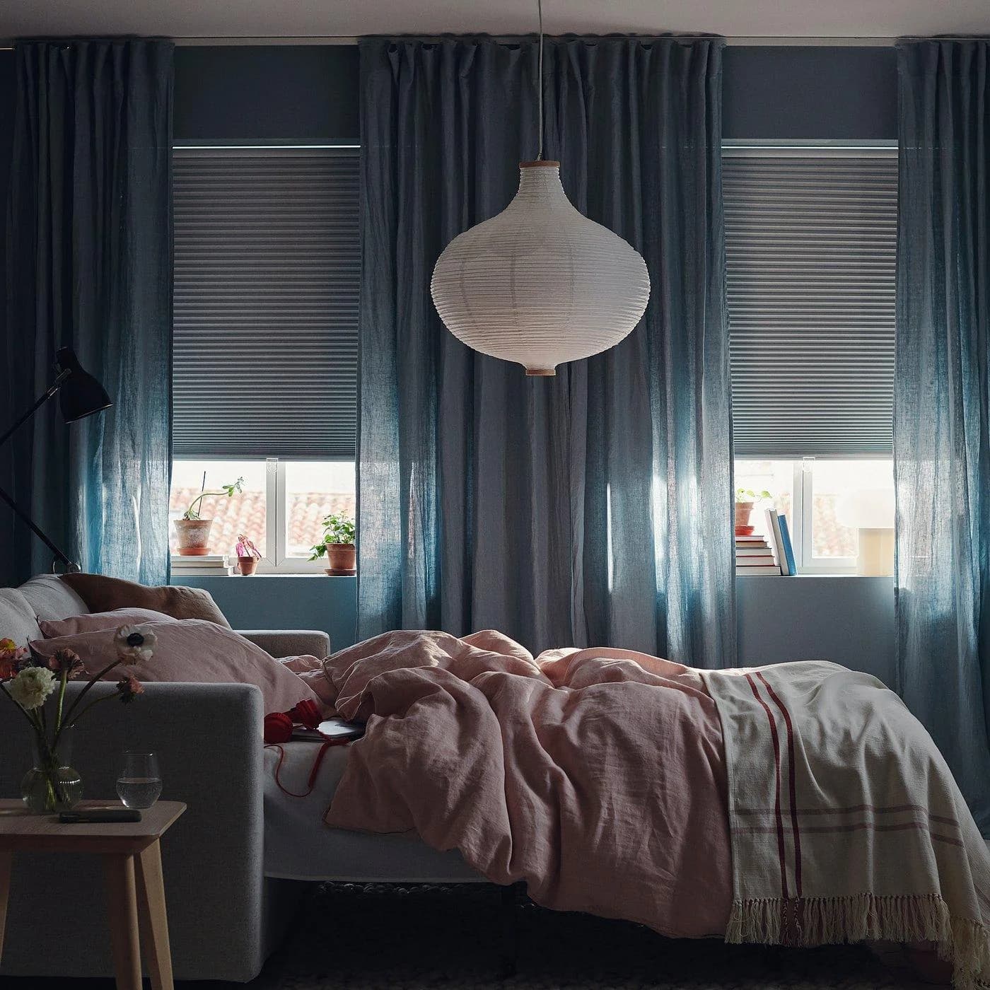 IKEA TRIPPEVALS Faltjalousie Verdunkelnd Weiß