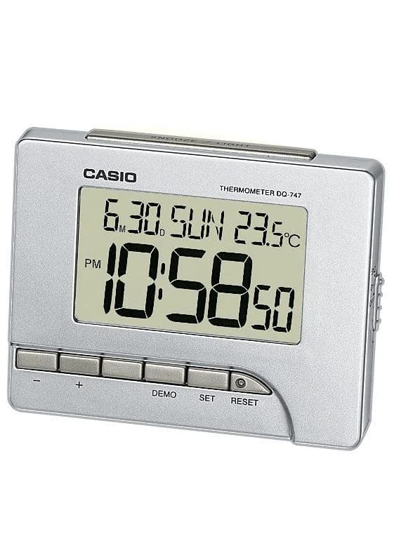 CASIO Quarzwecker DQ-747-8EF Digital mit Thermometer und Snooze silber - Bild 2
