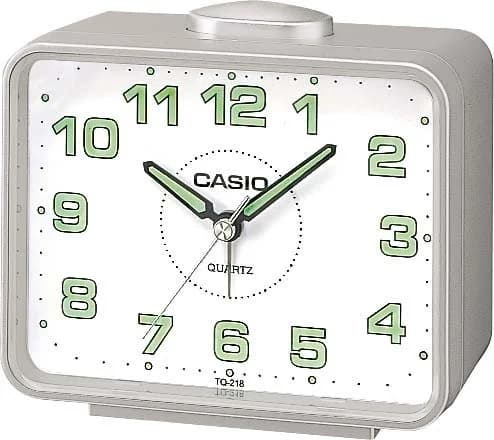 CASIO Quarzwecker TQ-218-8EF Silber Analog Leuchtzeiger