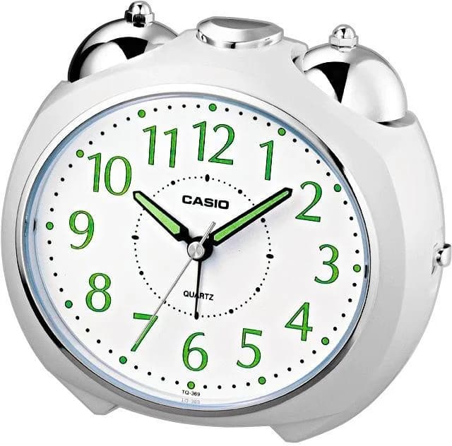 CASIO Quarzwecker TQ-369-7EF Silber Weiß Beleuchtung Schlummerfunktion - Bild 2