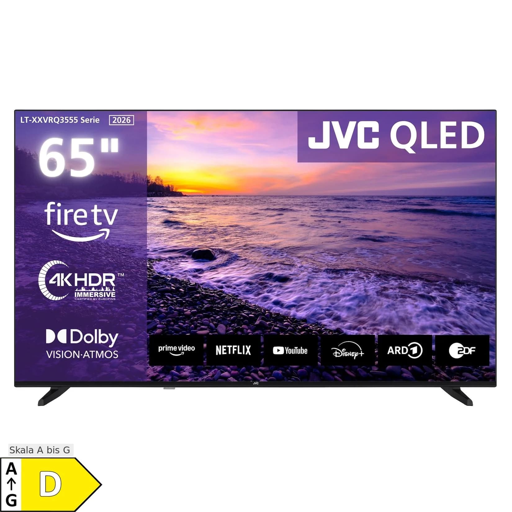 JVC 65 Zoll QLED Fire TV 4K Smart TV mit Dolby Vision HDR