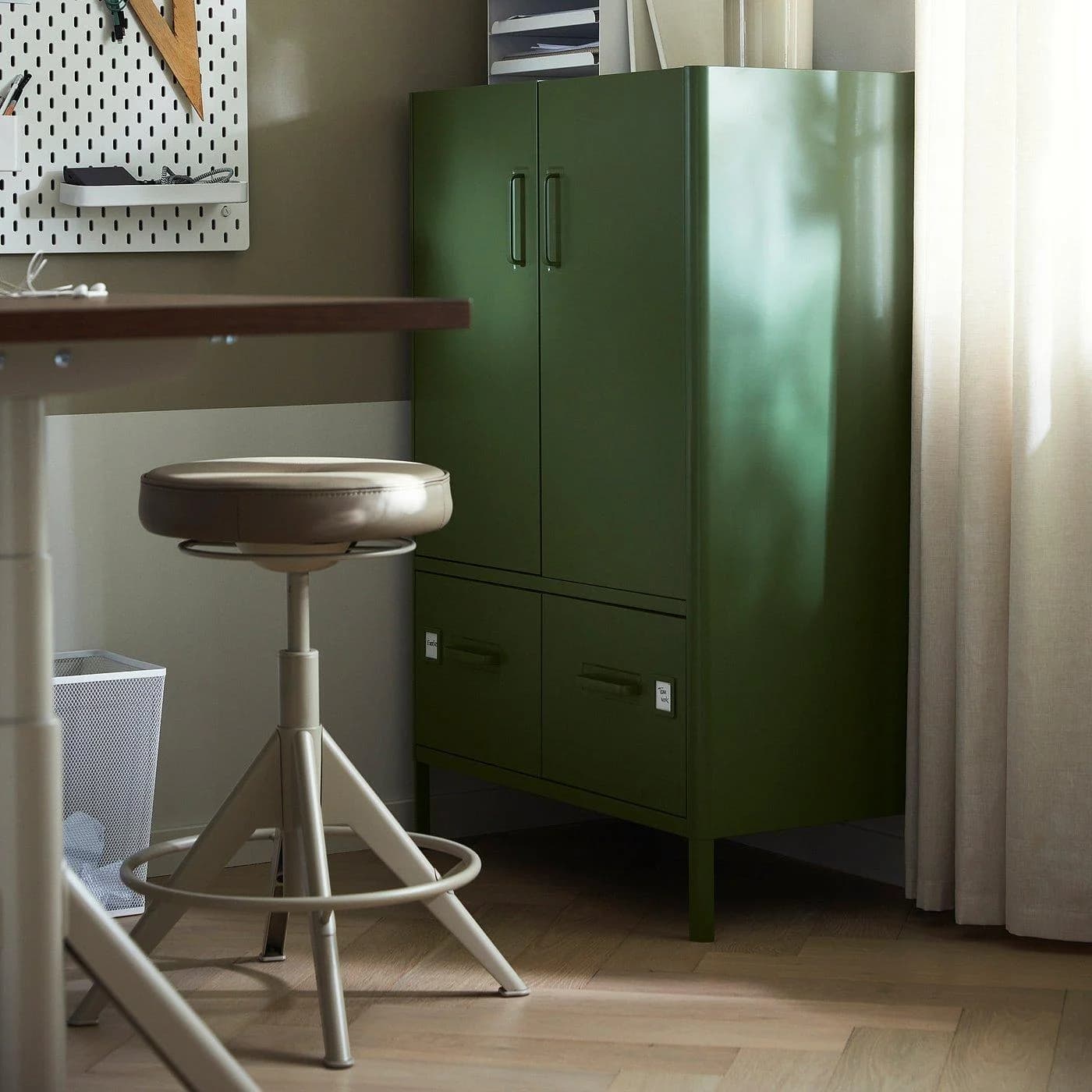 IKEA IDÅSEN Schrank mit Türen und Schubladen Dunkelgrün