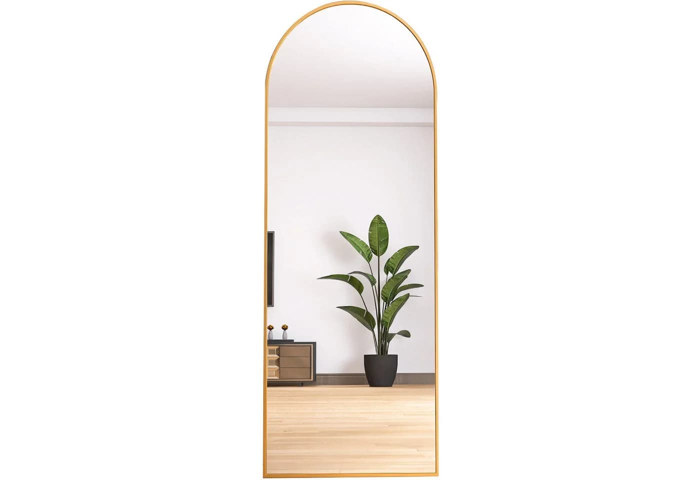 FUROKOY Ganzkörperspiegel Gold Aluminiumrahmen HD-Glas - Bild 5