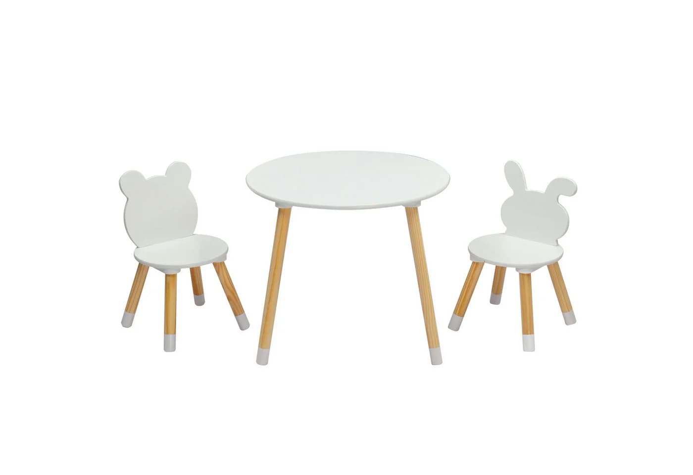 LEADZM Kindertisch mit 2 Stühlen Weiß & Hellholz - Bild 2
