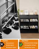 Luckice Garderobenschrank Schuhschwarz mit verstellbaren Schubladen Bild 3