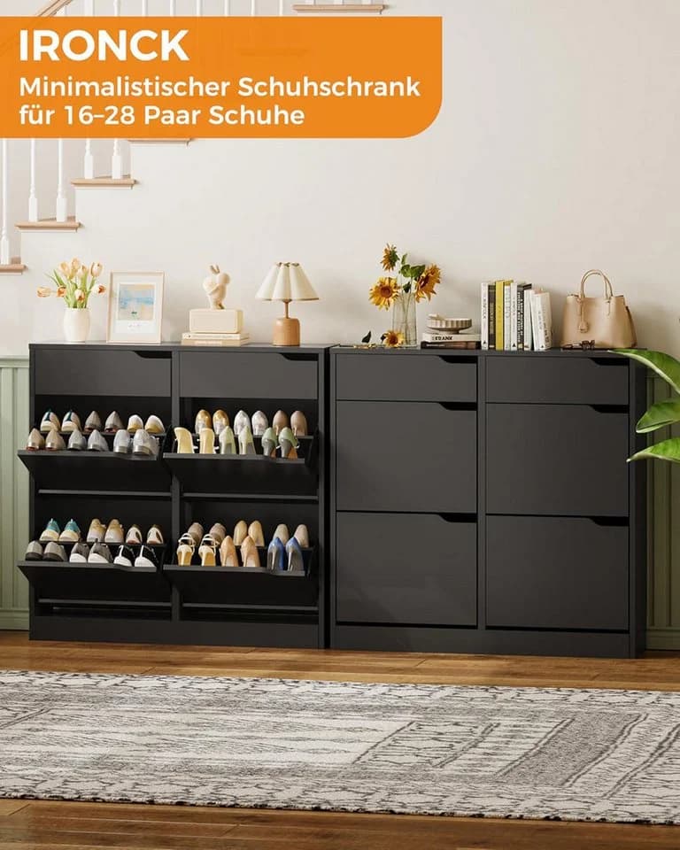 Luckice Garderobenschrank Schuhschwarz mit verstellbaren Schubladen - Bild 4
