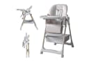 ibettertec Verstellbarer Kinderstuhl Grau mit Sicherheitsgurt und Rollen Bild 2
