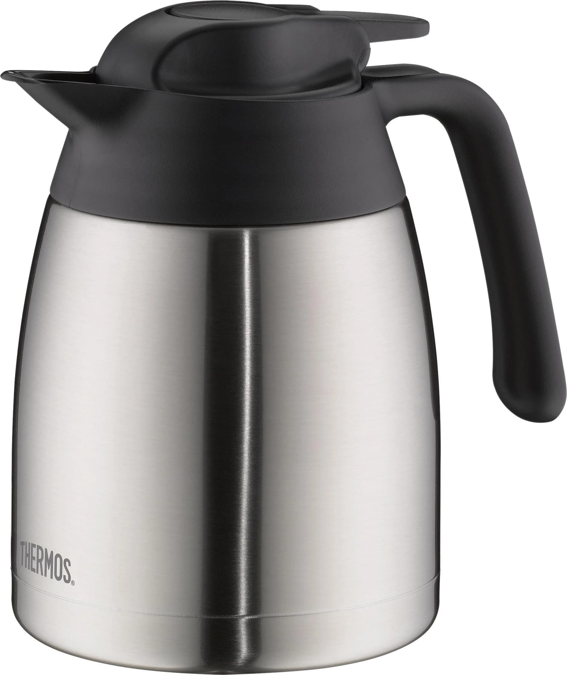 THERMOS Isolierkanne THV 1L Edelstahl Silber Vakuum-Isolierung