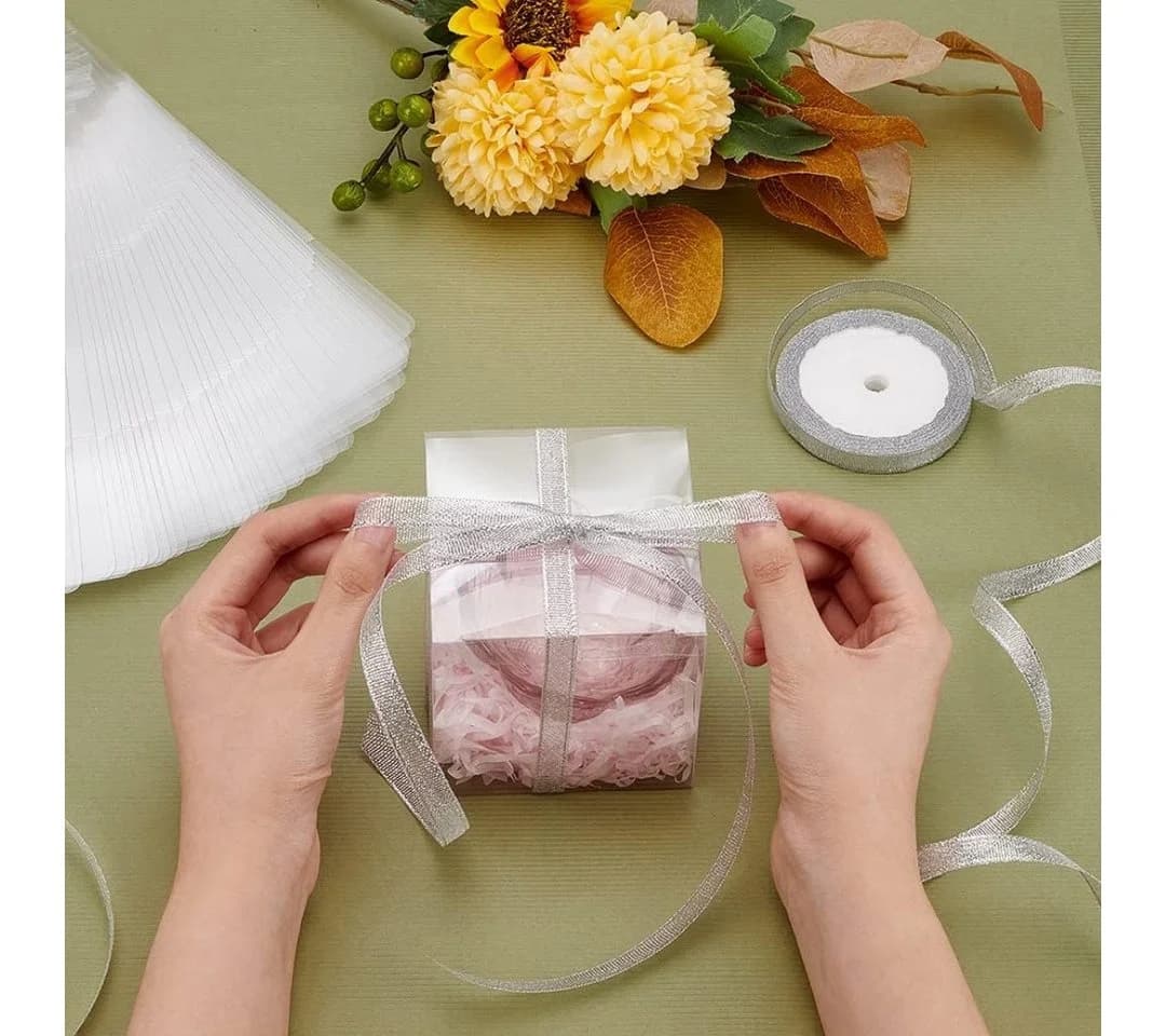 Benecreat Geschenkboxen 30er Set Transparent 9x9x9 cm Faltbar - Bild 3