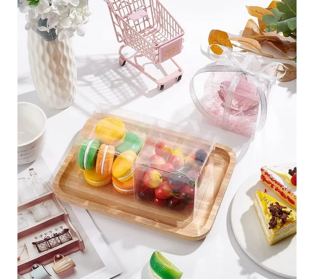 Benecreat Geschenkboxen 30er Set Transparent 9x9x9 cm Faltbar - Bild 4