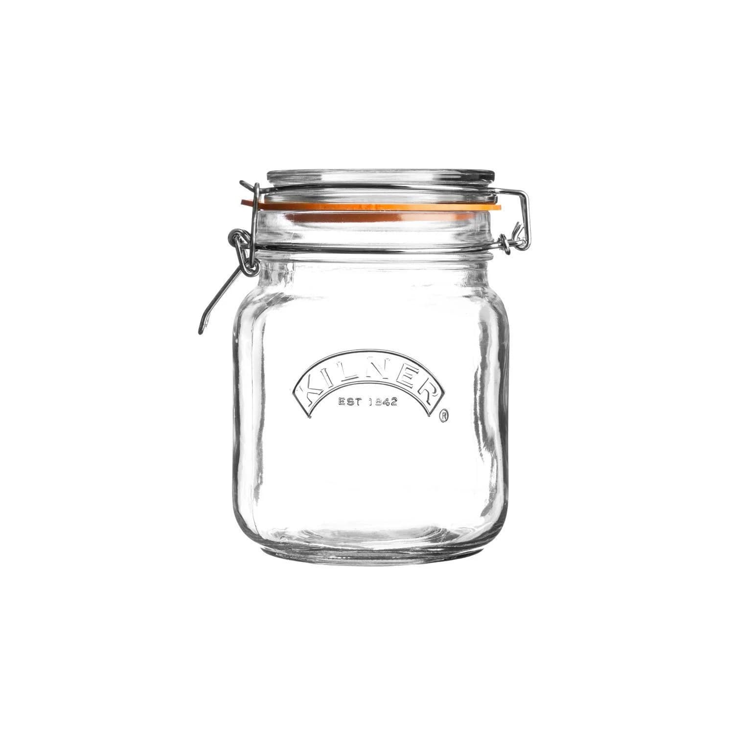 KILNER Aufbewahrungsglas 1L Glas Edelstahl Bügelverschluss transparent