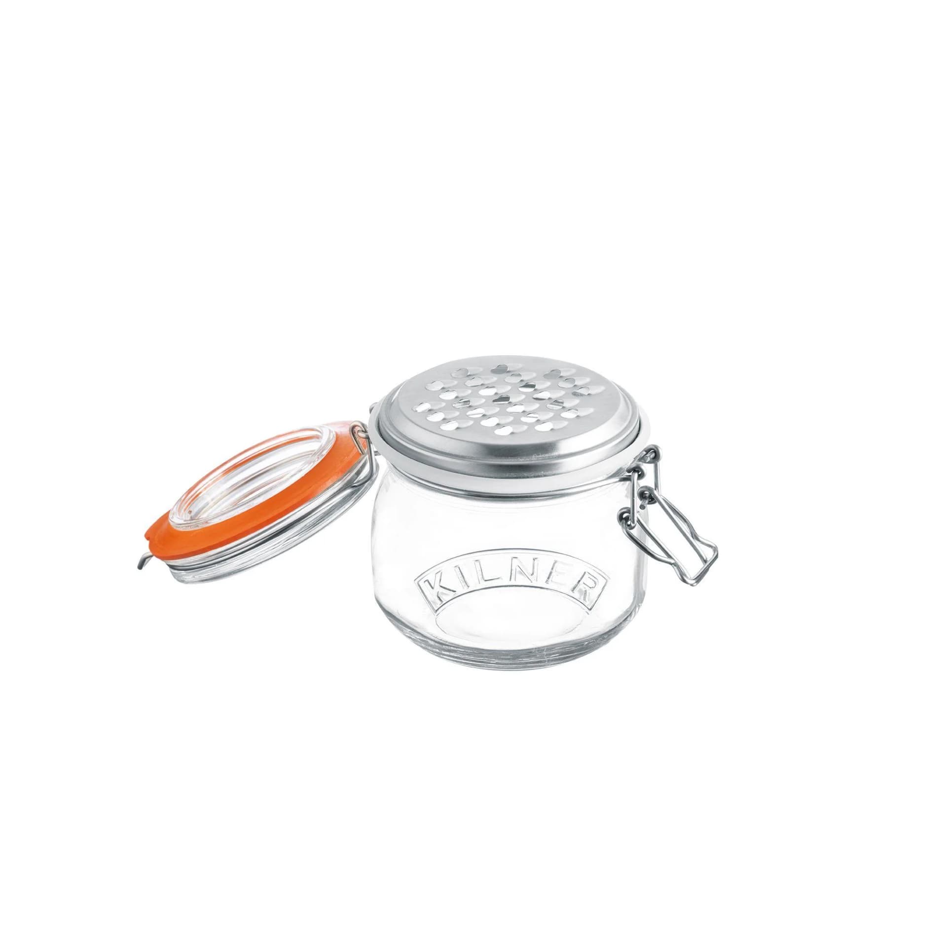 Kilner Reiben-Set mit Edelstahlreibe und Bügelverschlussglas