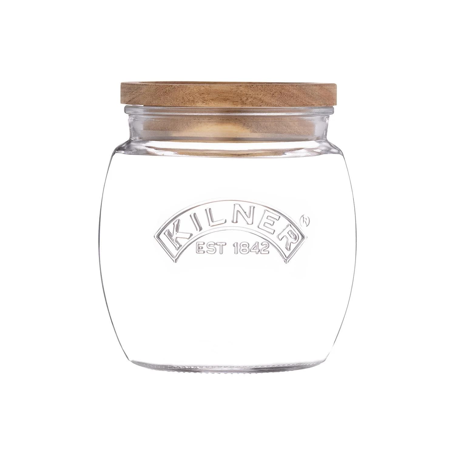 Vorratsglas KILNER Glas Akazienholz 850 ml transparent