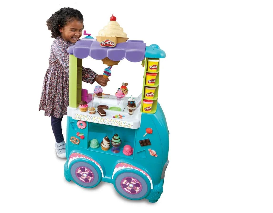 Hasbro Play-Doh Kitchen Creations Großer Eiswagen mit 27 Accessoires
