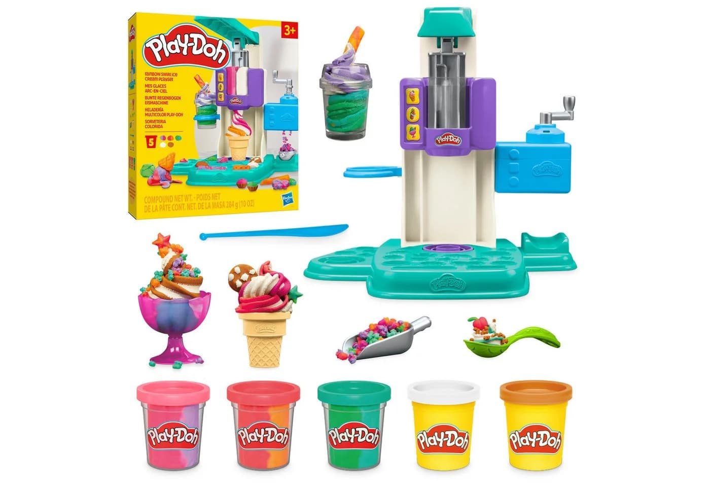 Hasbro Play-Doh Knetform-Set Bunte Regenbogen Eismaschine mit Zubehör - Bild 4