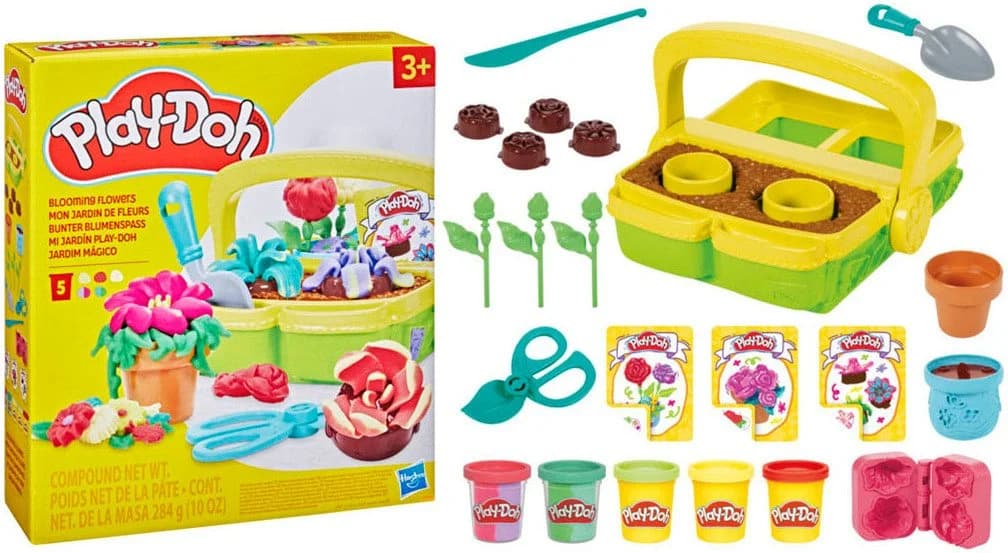 Hasbro Play-Doh Knetform-Set Bunter Blumenspaß mit 5 Dosen